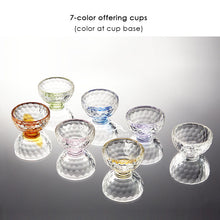 Load image into Gallery viewer, 7-color Water Offering Crystal Bowls (Light Color)~ 7彩水晶供水杯 (幻彩浅色)