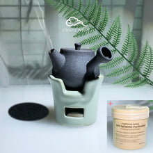 Load image into Gallery viewer, Anti-Epidemic Purification Powder + Mini Burner Set (Black Matt) 防疫粉 迷你熏香炉套装 (黑沙)