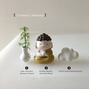 Zen Buddha I Guanyin statue + Cloud Aroma diffuser stone