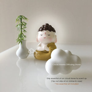 Zen Buddha I Guanyin statue + Cloud Aroma diffuser stone