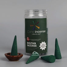 Load image into Gallery viewer, Bhutan Incense Cone-Energy Cleansing &amp; Wealth Yellow/Green Tara (Kuegacholing)
