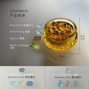 好彩头 Wealth Bowl (Citrine color) 聚宝盆 (黄水晶色）8cm