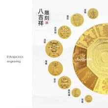 Load image into Gallery viewer, Puja Plate - 8 Auspicious Octagon (Gold) 烟供盘~8吉祥（八角形） 金色
