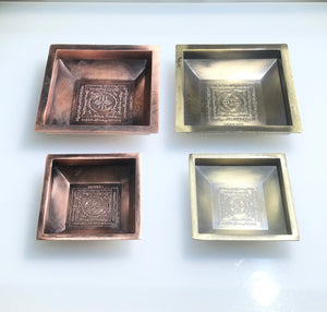 Smoke Offering Plate - Square Copper Alloy 烟供盘-四方铜