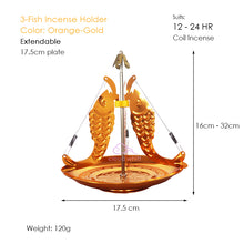 Load image into Gallery viewer, Big Incense Holder (3 Golden Fish) 24H 大香盘 金色三鱼
