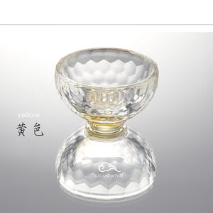 7-color Water Offering Crystal Bowls (Light Color）~ 7彩水晶供水杯 (幻彩浅色）