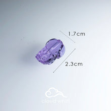 Load image into Gallery viewer, Fengshui Pi xiu Purple Liuli Glazed Glass crystal 紫琉璃貔貅
