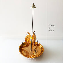 Load image into Gallery viewer, Big Incense Holder (3 Golden Fish) 24H 大香盘 金色三鱼
