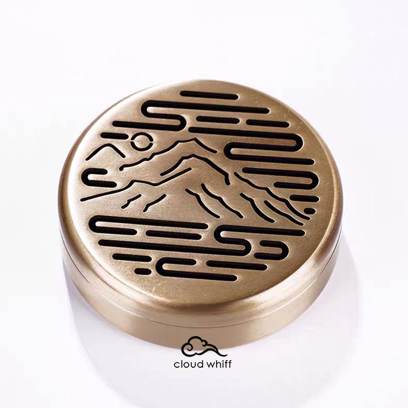 Incense Holder-Smoky Mountains (Gold Copper) 香炉~祥云山峦（金铜）