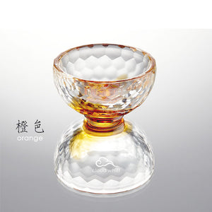 7-color Water Offering Crystal Bowls (Light Color）~ 7彩水晶供水杯 (幻彩浅色）