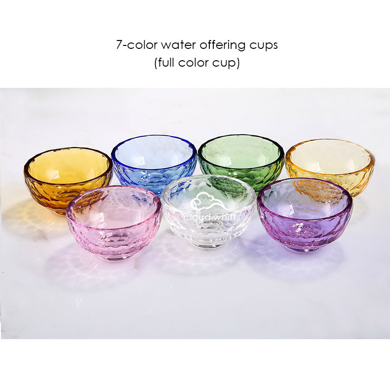 7-color Water Offering Crystal Bowls ~ 7彩水晶供水杯