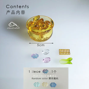 Wealth Bowl (Citrine color) 聚宝盆 (黄水晶色）5cm