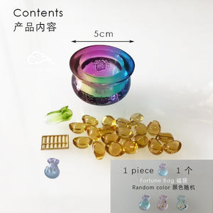 Wealth Bowl (Liuli Color) 聚宝盆 (琉璃彩色）5cm