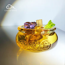 Load image into Gallery viewer, 好彩头 Wealth Bowl (Citrine color) 聚宝盆 (黄水晶色）8cm
